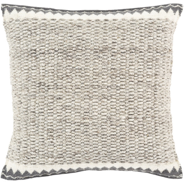 Lisa Modern Classic Brown Wool Down Decorative Throw Pillow 20x20 Cotton Wood Kathy Kuo Home